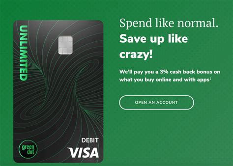 green dot unlimited cash back.